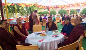 Ven. Namdrol Gyatso, Ven. Sonam la, Ven. Thinley Gyaltsen and friends relaxing on Losar