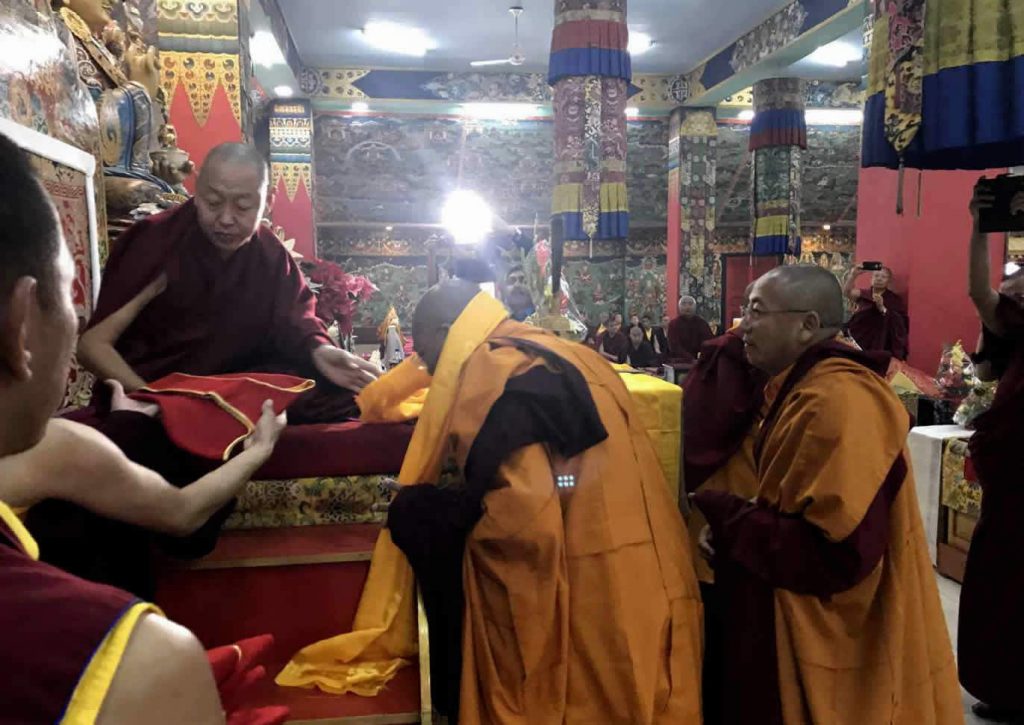 HE Minling Khenchen Rinpoche with new khenpos