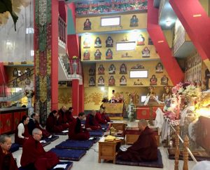 Practice session in the Great Stupa