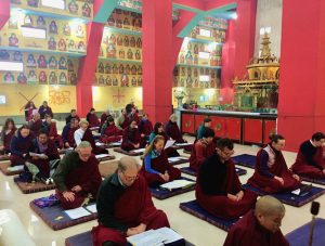 Practice session in the Great Stupa