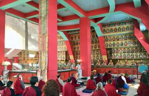 Practice session in the Great Stupa