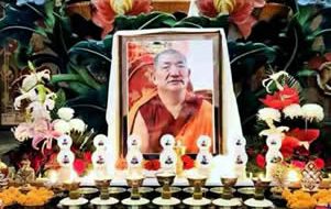 Shrine during prayers at Mindrolling for Kyabje Kathog Getse Rinpoche